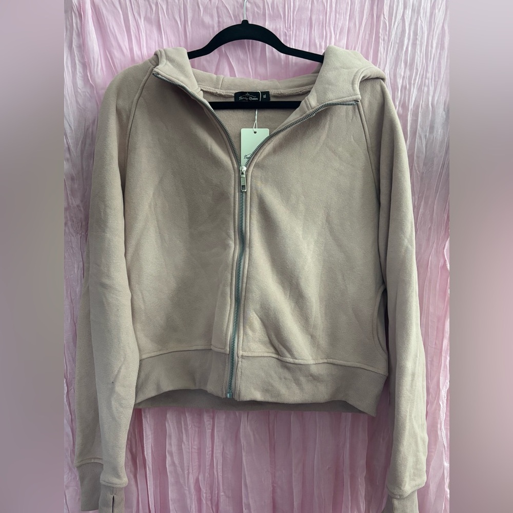Women's Pink Cropped Zipup